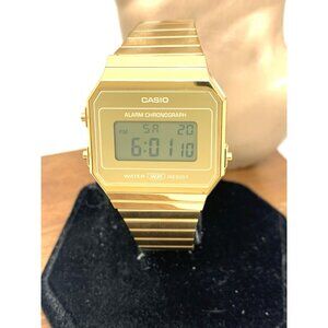 Casio Men's Watch A700W Retro Quartz Digital Gold Stainless Steel 33mm 3472